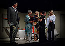 Jaromír Meduna, Dana Syslová, Kateřina Brožová, Aleš Procházka, Richard Trsťan, premiéra představení Dohazovač 30.9.2008, foto: Ivo ...