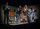 Jaromír Meduna, Dana Syslová, Kateřina Brožová, Aleš Procházka, Richard Trsťan, premiéra představení Dohazovač 30.9.2008, foto: Ivo ...