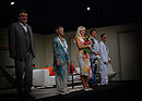 Jaromír Meduna, Dana Syslová, Kateřina Brožová, Aleš Procházka, Richard Trsťan, premiéra představení Dohazovač 30.9.2008, foto: Ivo ...
