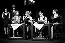 Jiří Langmajer, Linda Rybová, Ivana Jirešová, Igor Chmela, Zuzana Dřízhalová, Lukáš Langmajer během představení Když Harry potkal ...