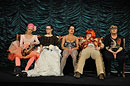 Linda Rybová, Kateřina Winterová, Jana Krausová, Lucie Polišenská, Jaroslava Obermaierová během představení Opona nahoru!, foto: David ...
