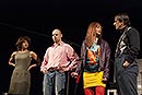 Vanda Hybnerová, Vojtěch Záveský, Lucia Kašiarová, Richard Trsťan v představení S nebo bez?, foto: Josefína Rašilovová a Lucie ...