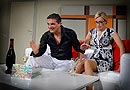 Richard Trsťan, Kateřina Brožová v představení „Dohazovač“, foto: Ivo Mičkal